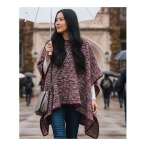 Paulmark Knitted Poncho Cape Batwing Style